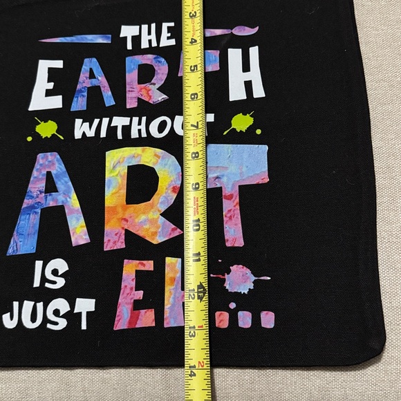 Like New-Fabric Open Top Tote Bag-Black/Rainbow Colored Logo - Picture 6 of 10